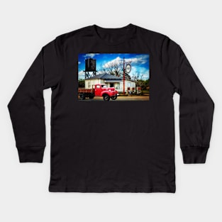 Vintage Gas Station And Truck Kids Long Sleeve T-Shirt